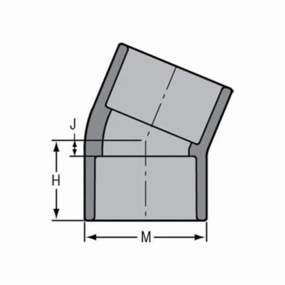 3/4" Standard 22-1/2° Elbow - CPVC - Socket