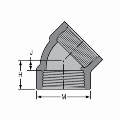 3/8" Standard 45° Elbow - CPVC - FNPT