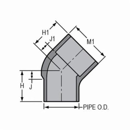Standard Street 45° Elbow - CPVC - Spigot x Socket