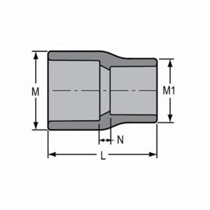 1-1/2 x 1-1/4" Standard Reducing Coupling - CPVC - Socket