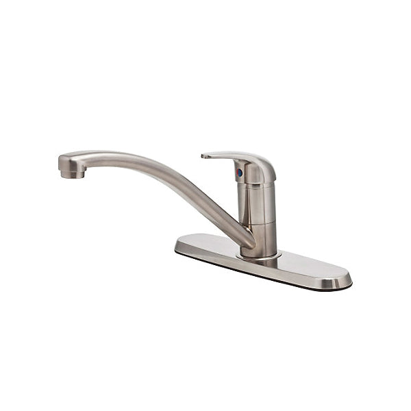 Pfister® G134-500S Professional Grade Kitchen Faucet, Pfirst Series™, 1.75 gpm Flow Rate, 8 in Center, Swivel Spout, Stainless Steel, 1 Handle, Import