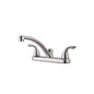 Pfister® G135-700S Professional Grade Kitchen Faucet, Pfirst Series™, 1.8 gpm Flow Rate, 8 in Center, Swivel Spout, Stainless Steel, 2 Handles