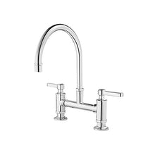 Pfister® GT31-TDC Port Haven™ Professional Grade Bridge Kitchen Faucet, 1.8 gpm Flow Rate, 8 in Center, 360 deg High-Arc Swivel Spout, Polished Chrome, 2 Handles