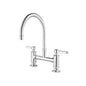 Pfister® GT31-TDC Port Haven™ Professional Grade Bridge Kitchen Faucet, 1.8 gpm Flow Rate, 8 in Center, 360 deg High-Arc Swivel Spout, Polished Chrome, 2 Handles