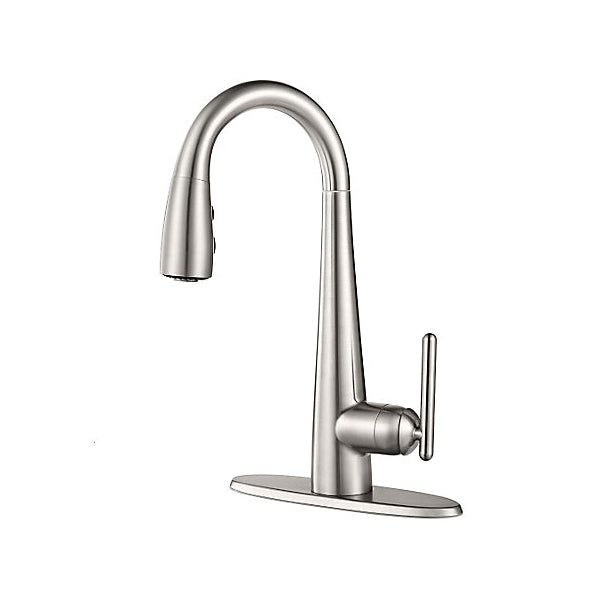 Pfister® Professional Grade Pull-Down Bar and Kitchen Island Faucet, Lita™, 1.8 gpm Flow Rate, 1 Handles, 1/3 Faucet Holes, Function: Traditional