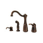 Pfister® LG26-4NUU Professional Grade Kitchen Faucet, Marielle™, 1.75 gpm Flow Rate, 4 to 9 in Center, Swivel Spout, Rustic Bronze, 1 Handle
