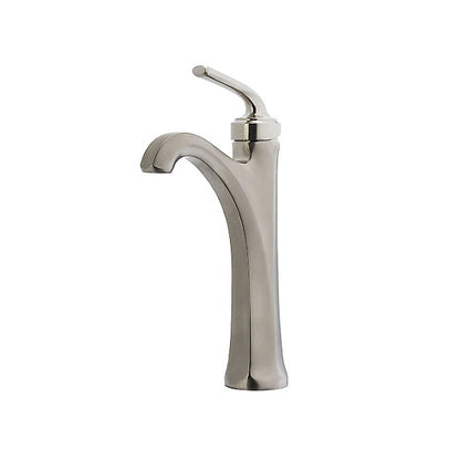 Pfister® Traditional Vessel Faucet, Arterra™, 4-31/32 in Spout, 7-31/32 in H Spout, 1 Handle, Metal Pop-Up Drain