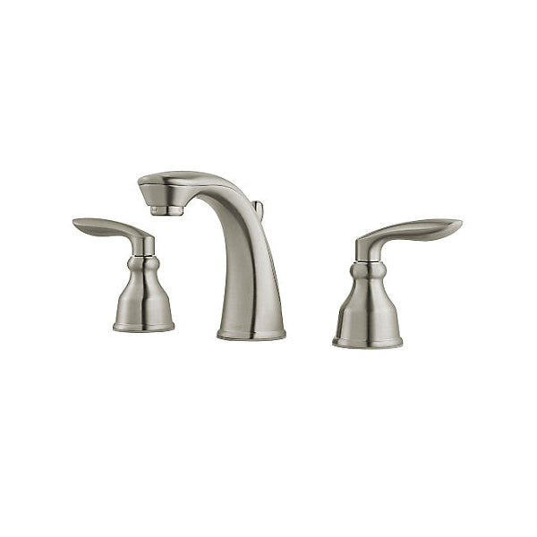 Pfister® Professional Grade Widespread Lavatory Faucet, Avalon™, 1.2 gpm Flow Rate, 3-7/8 in H Spout, 8 to 15 in Center, 2 Handles, Pop-Up Drain