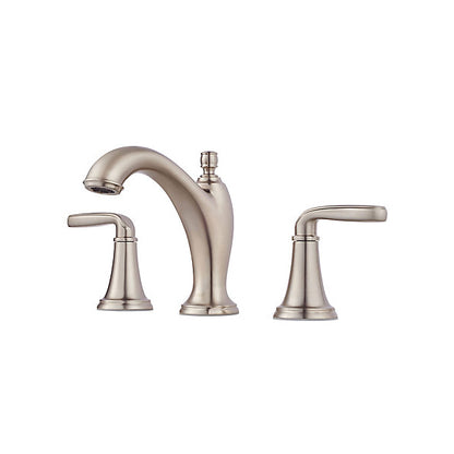 Pfister® Northcott™, 1.2 gpm Flow Rate, 4-1/8 in H Spout, 8 to 15 in Center, 2 Handles, Pop-Up Drain