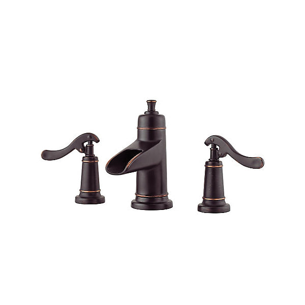 Pfister® Ashfield™ Professional Grade Widespread Lavatory Faucet, 1.2 gpm Flow Rate, 2-13/32 in H Spout, 8 in Center, 2 Handles, Metal Pop-Up Drain