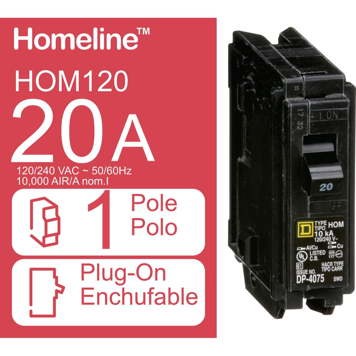 Hom - Standard Circuit Breaker - 1 Poles