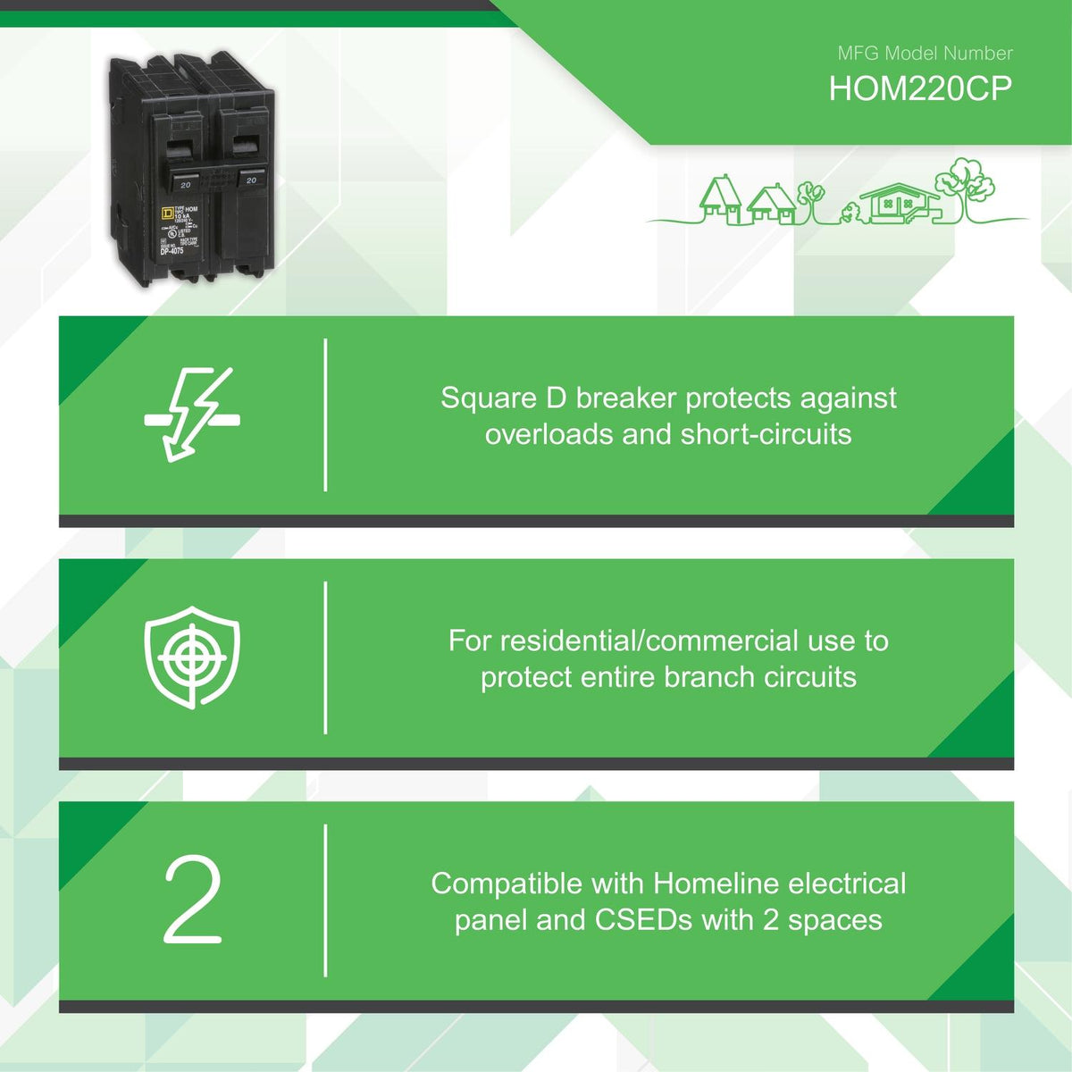 Hom - Standard Circuit Breaker - 120/240 V AC