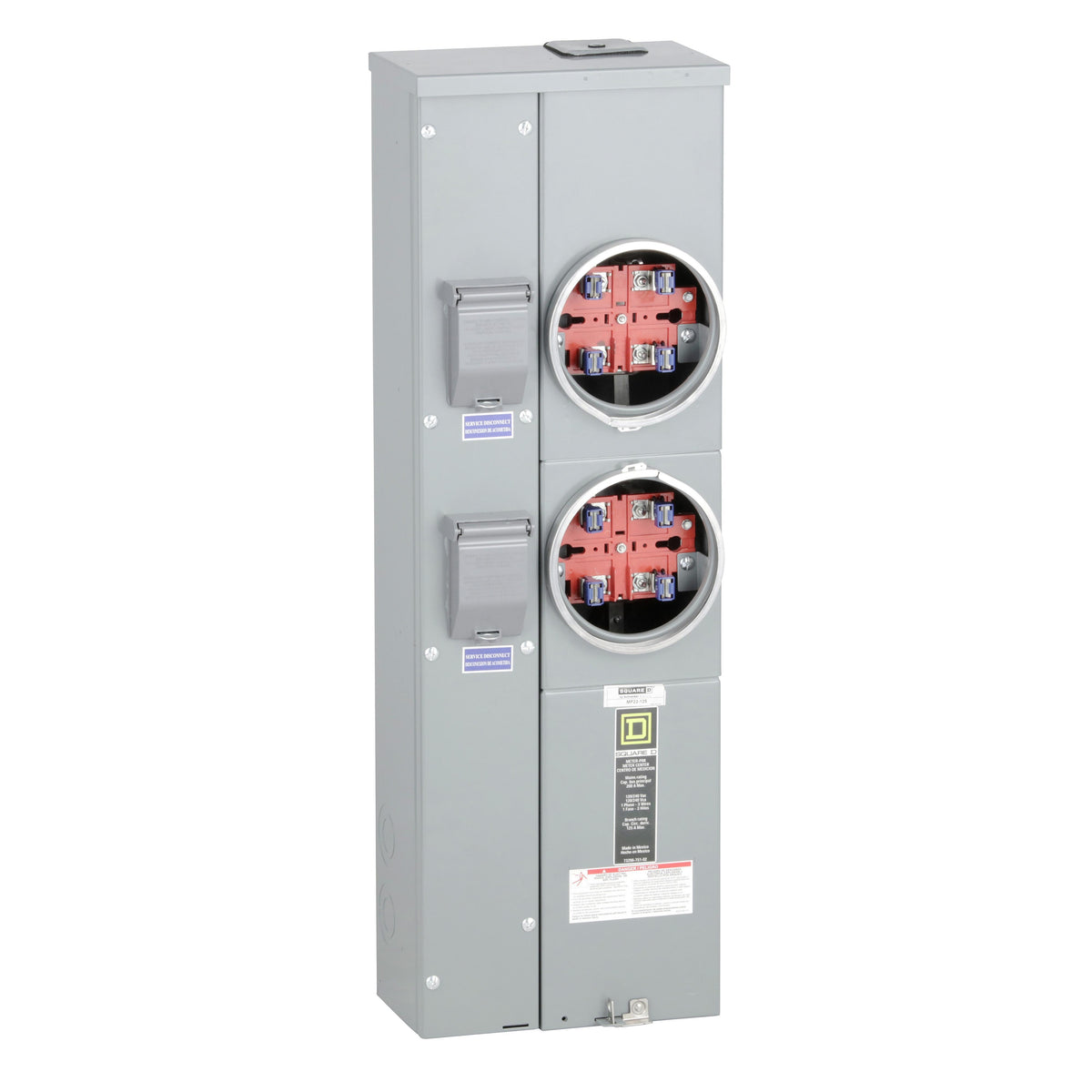 Square D™ Meter-Pak™ MP22125 MP Series 2-Position 3-Wire Meter Center, 240 V AC, 125 A, 1 Phase, NEMA 3R Enclosure
