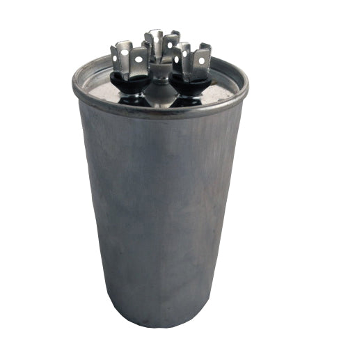 Supco® CD55+7.5X440R Dual Motor Run Capacitor, 55/7.5 uF, 440 V AC, Drawn Steel Case, Import