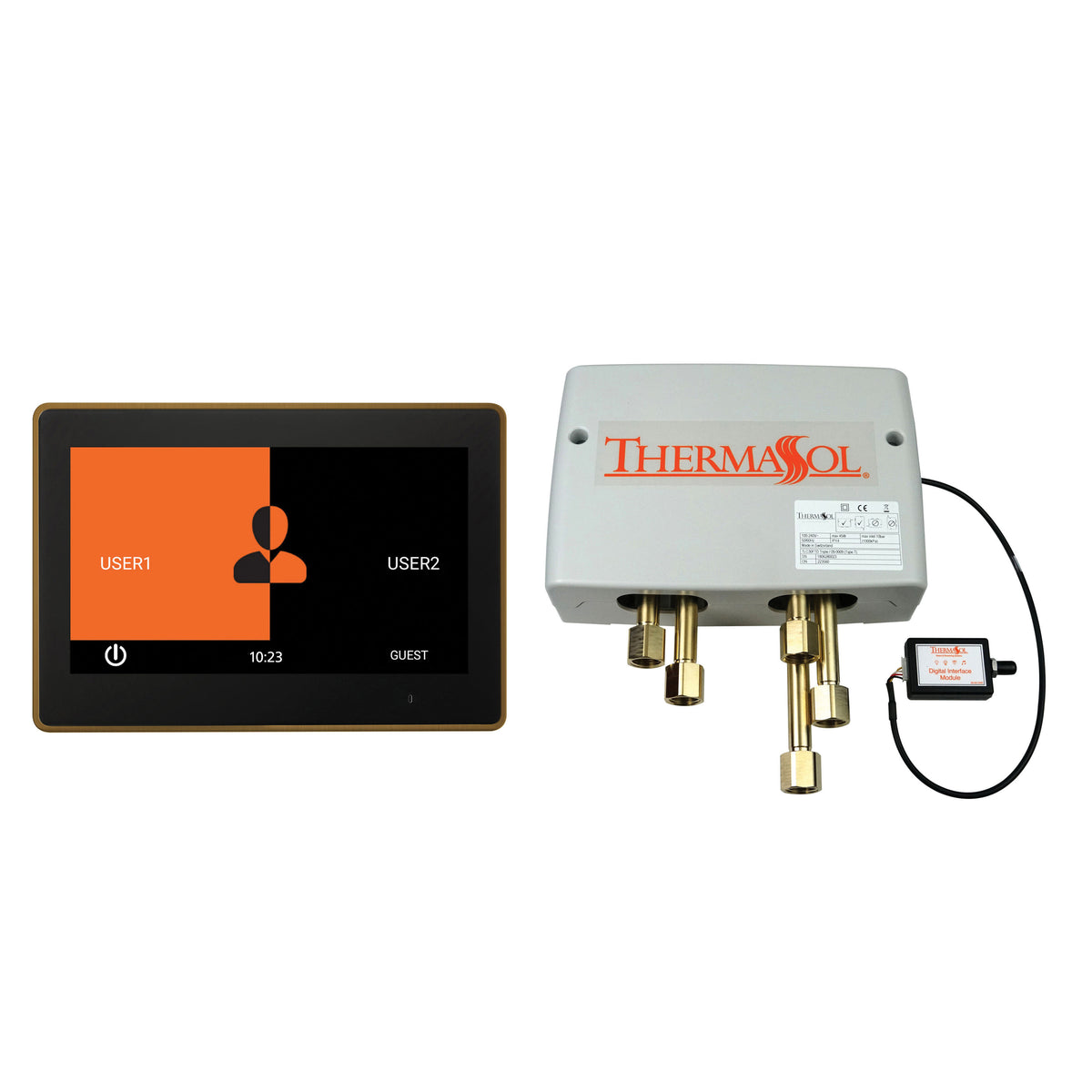 THERMASOL® DSPU-TT10-AB Digital Smart Shower Kit With Upgraded Trim, 110 V AC 0.5 A Input/15 V DC 3 A Output, LCD Display, 10 in Display
