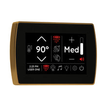 THERMASOL® STCM-AB Signatouch Series Single Touch Shower Control, Capacitive Touch Screen Panel, Antique Brass, For Use With Smart Steam, Fast Start, Auto PowerFlush, Light and Sound System