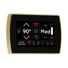 THERMASOL® STCM-PB Signatouch Series Single Touch Shower Control, Capacitive Touch Screen Panel, Polished Brass, For Use With Smart Steam, Fast Start, Auto PowerFlush, Light and Sound System