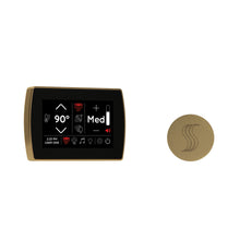 THERMASOL® STCM-SVRD-SB Signatouch Series Single Touch Shower Control, Capacitive Touch Screen Panel, Satin Brass, For Use With Smart Steam, Fast Start, Auto PowerFlush, Light and Sound System