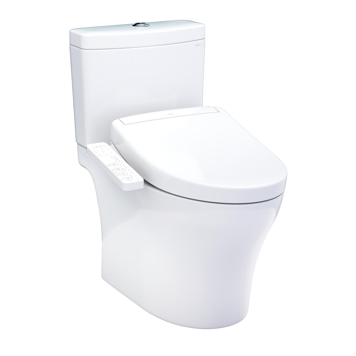 TOTO MW4463346CEMFGN#01 High-Efficiency Toilet, WASHLET+, Elongated Bowl, 16-1/8 in H Rim, 12 in Rough-In, 1.28 gpf, Cotton White, Import