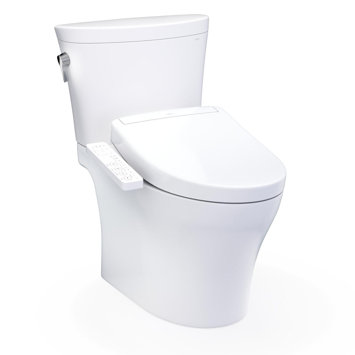 TOTO MW4483346CEMFGN#01 High-Efficiency Toilet, Aquia, Elongated Bowl, 16-1/8 in H Rim, 12 in Rough-In, 1.28 gpf, Cotton White, Import