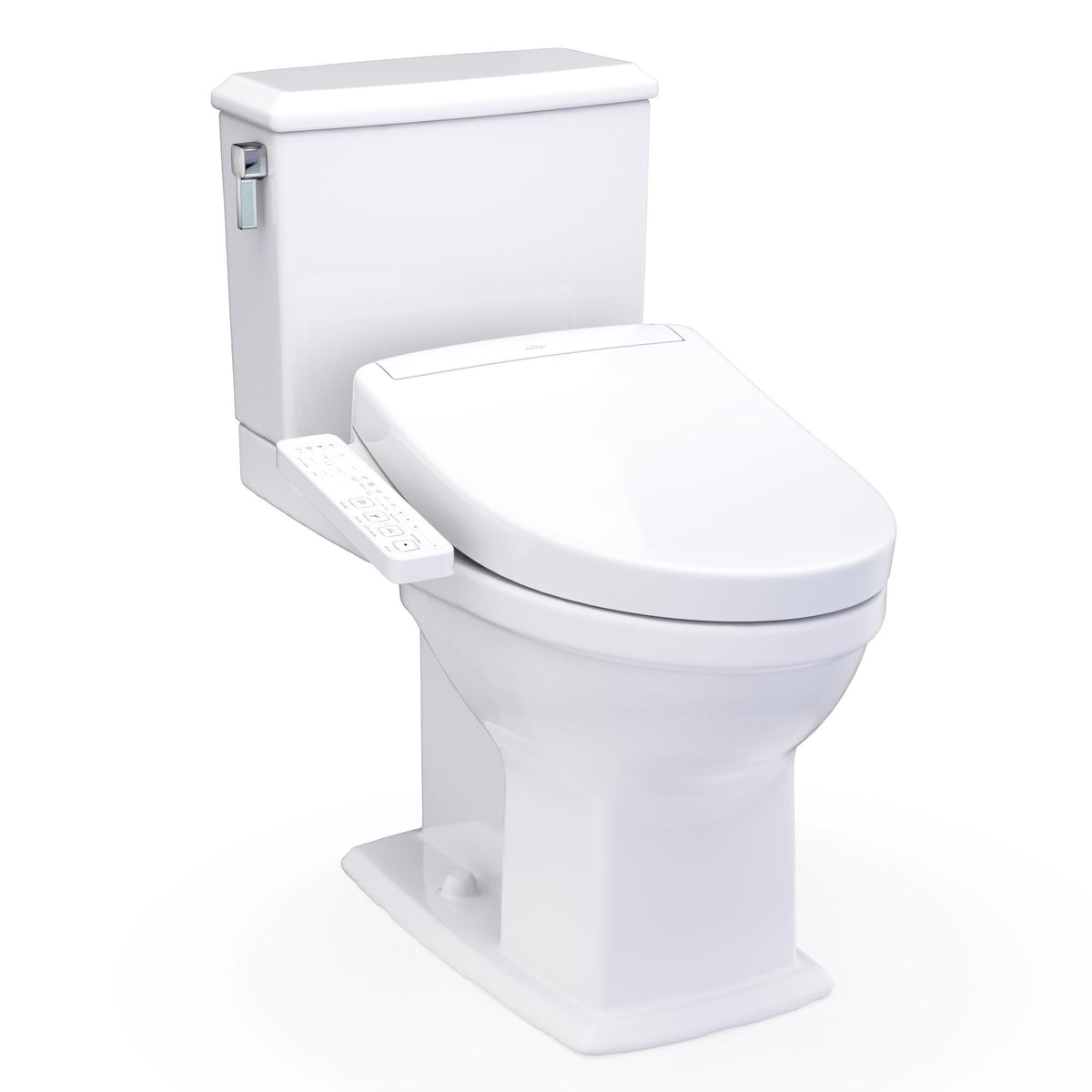 TOTO MW4943346CEMFG#01 High-Efficiency Toilet, WASHLET+, Elongated Bowl, 16-1/8 in H Rim, 12 in Rough-In, 1.28 gpf, Cotton White, Import