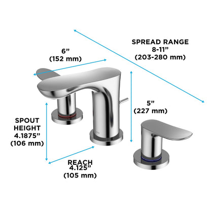Go Series Widespread Bathroom Sink Faucet - Deck Mount