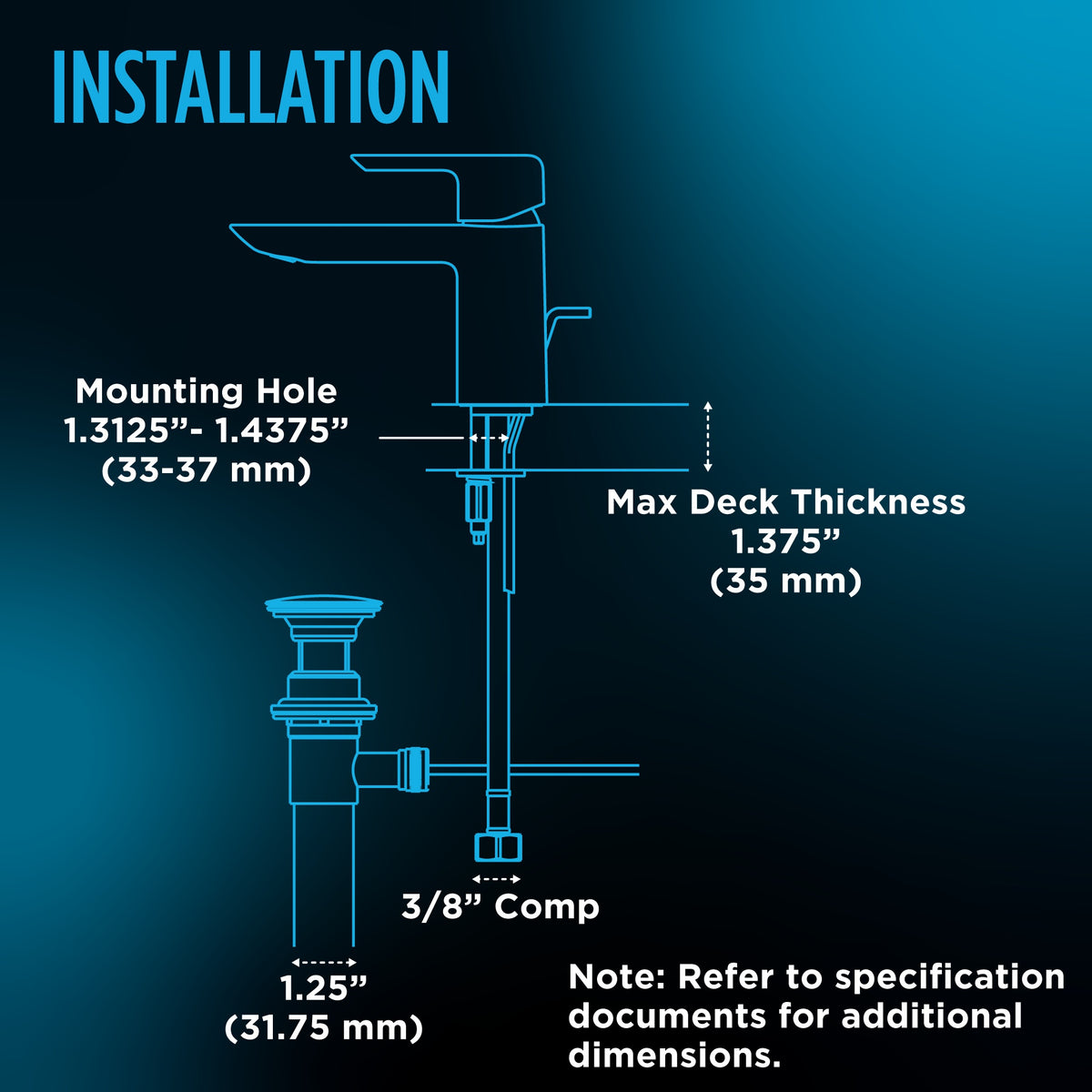 Gr Series - Faucet - 8-1/2" L x 4" W x 8-11/16" H - 1.2 GPF