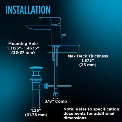 Gr Series - Faucet - 8-1/2" L x 4" W x 8-11/16" H - 1.2 GPF