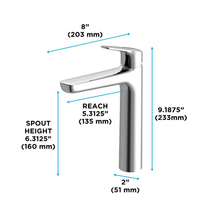 Gs Series - Semi-Vessel Faucet - Deck Mount - 1.2 GPM