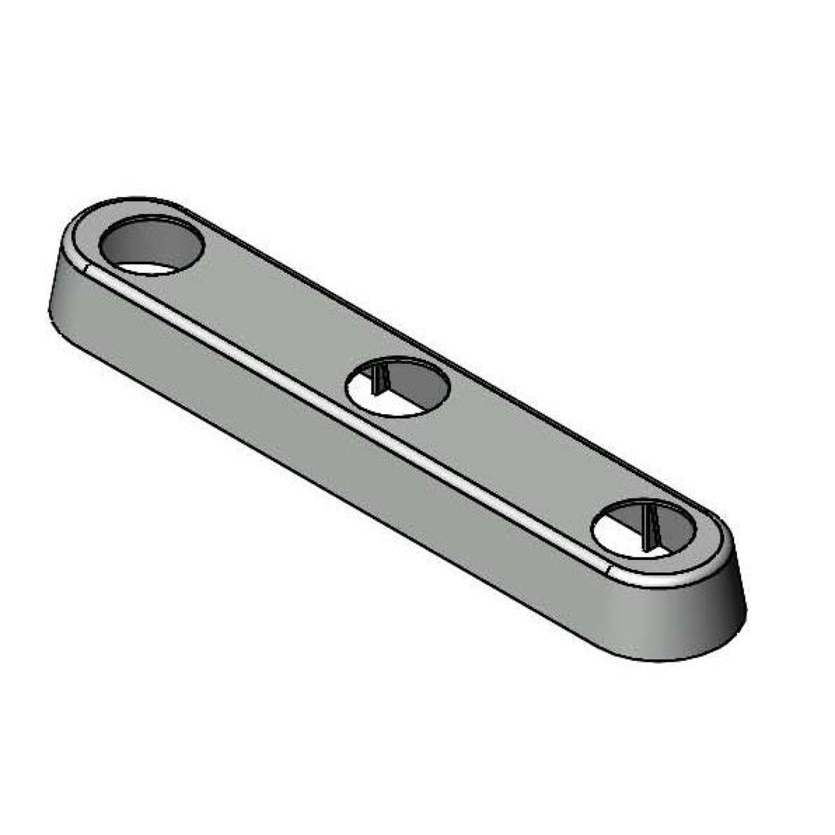 T & S 019375-40 Escutcheon, For Use With B-1120 8 in Center Workboard Faucet with Eterna or Ceramic Cartridge, 10-1/2 in L x 2 in W x 1 in H, Metal, Polished Chrome