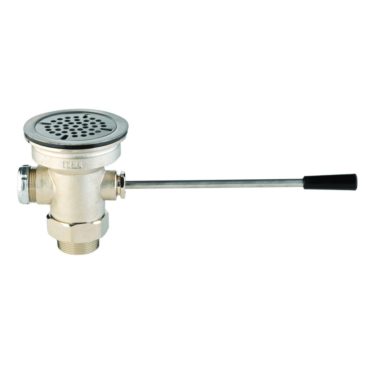 T & S B-3970 Waste Drain Valve, 2 x 1-1/2 in Nominal, MNPT x FNPT End Style, Rough Brass Body, Lever Handle Actuator, Import