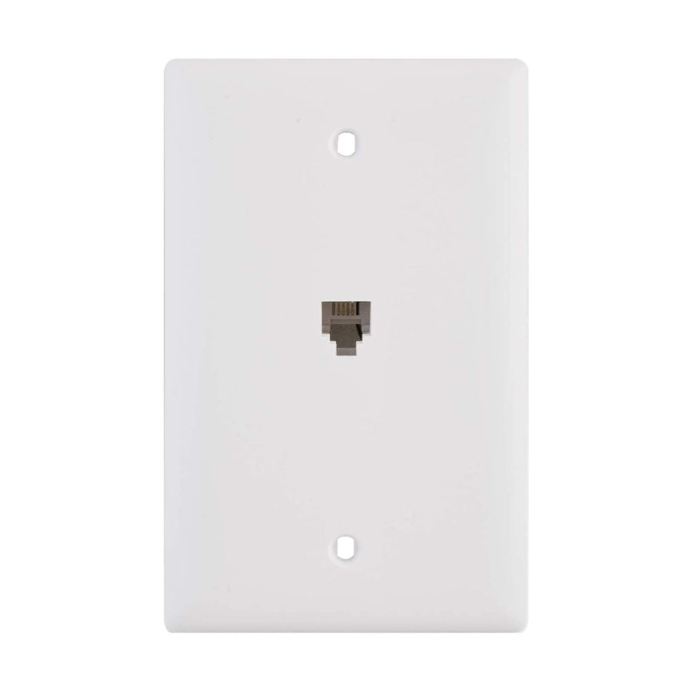 WHT 1G RJ11 Wall Plate