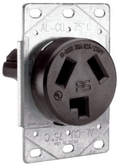 30A BLK Flush Outlet