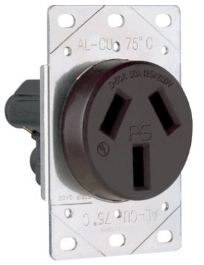 50A BLK Flush Outlet