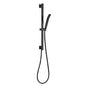 Square Shower Rail and Hose - Matte Black - Brass