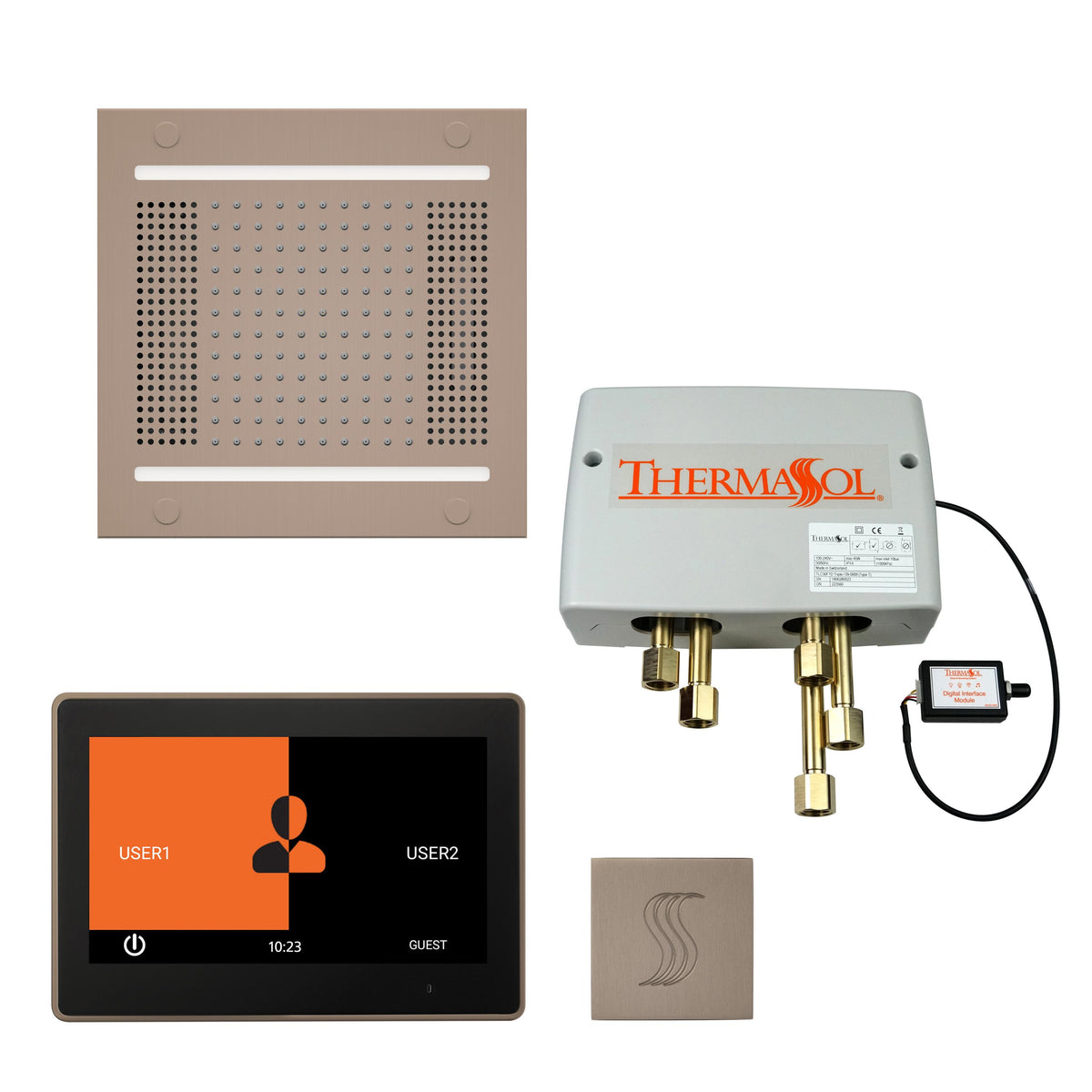Hydrovive - Modern Shower Kit - Satin Nickel - Ceiling Mount