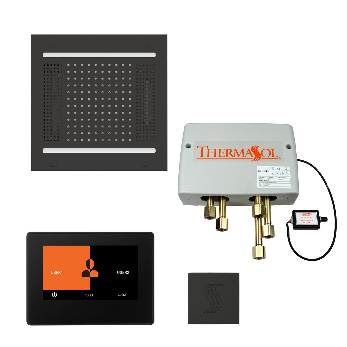 Hydrovive - Modern Shower Kit - Matte Black - Ceiling Mount