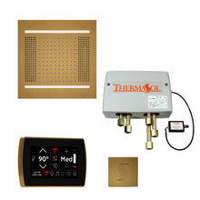 THERMASOL® TWPH14SS-AB Hydrovive Modern Shower Kit, LCD Display, Square Panel, Antique Brass