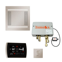 THERMASOL® TWPH14SS-PN Hydrovive Modern Shower Kit, LCD Display, Square Panel, Polished Nickel