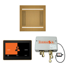THERMASOL® WH14SP10S-AB WH14SP10S Hydrovive 14 Shower Kit, LCD Display, Square Panel, Antique Brass