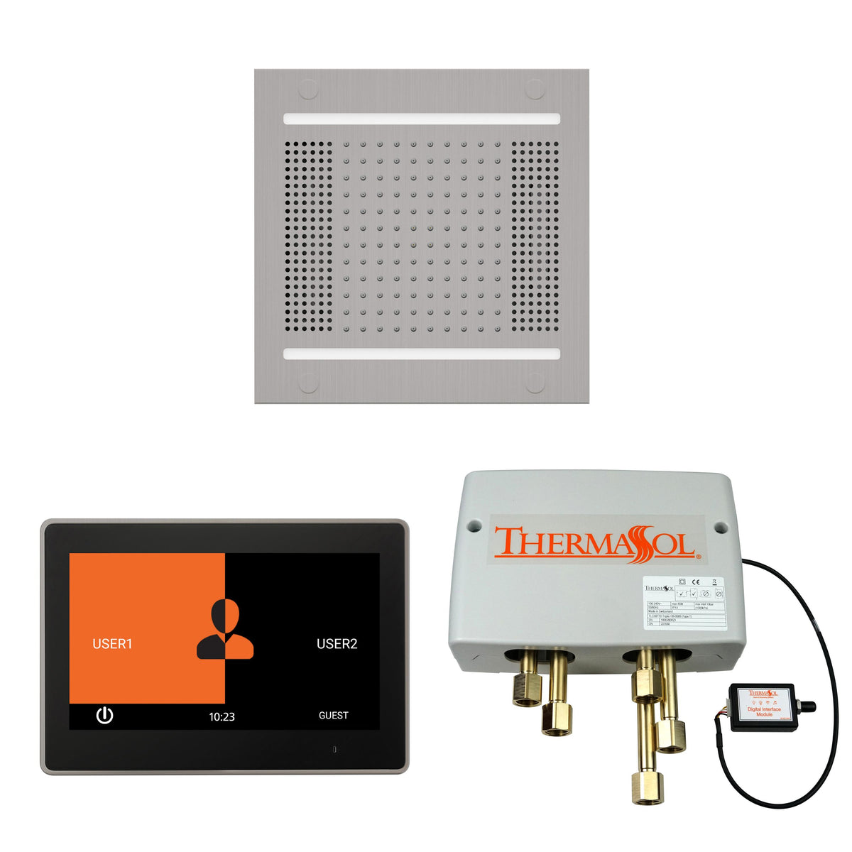 Hydrovive 14 - Shower Kit - LCD Display - Square Panel