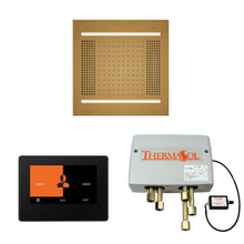 THERMASOL® WH14SP7S-AB WH14SP7S Hydrovive 14 Shower Kit, LCD Display, Square Panel, Antique Brass