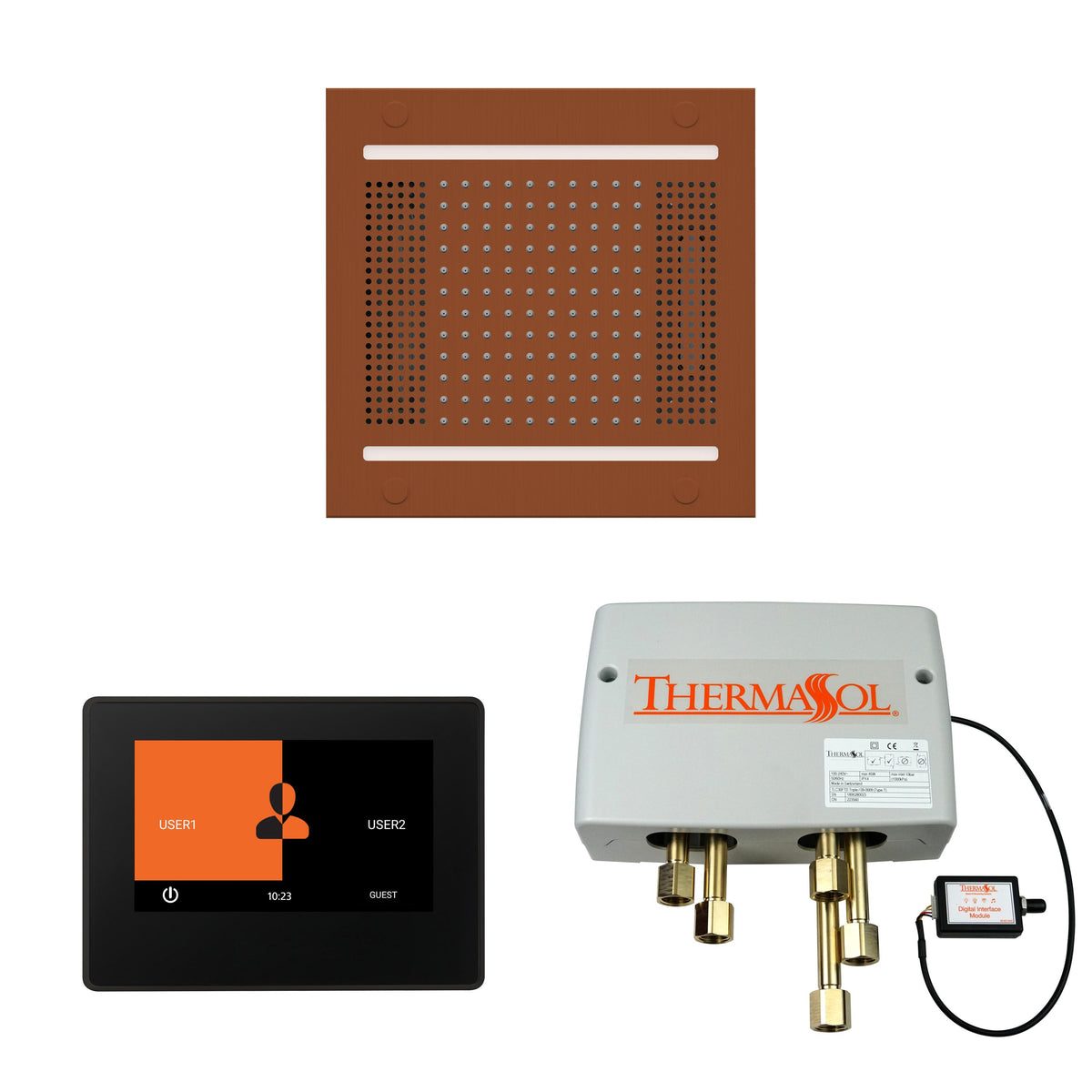 Hydrovive 14 - Shower Kit - Antique Copper - LCD Display
