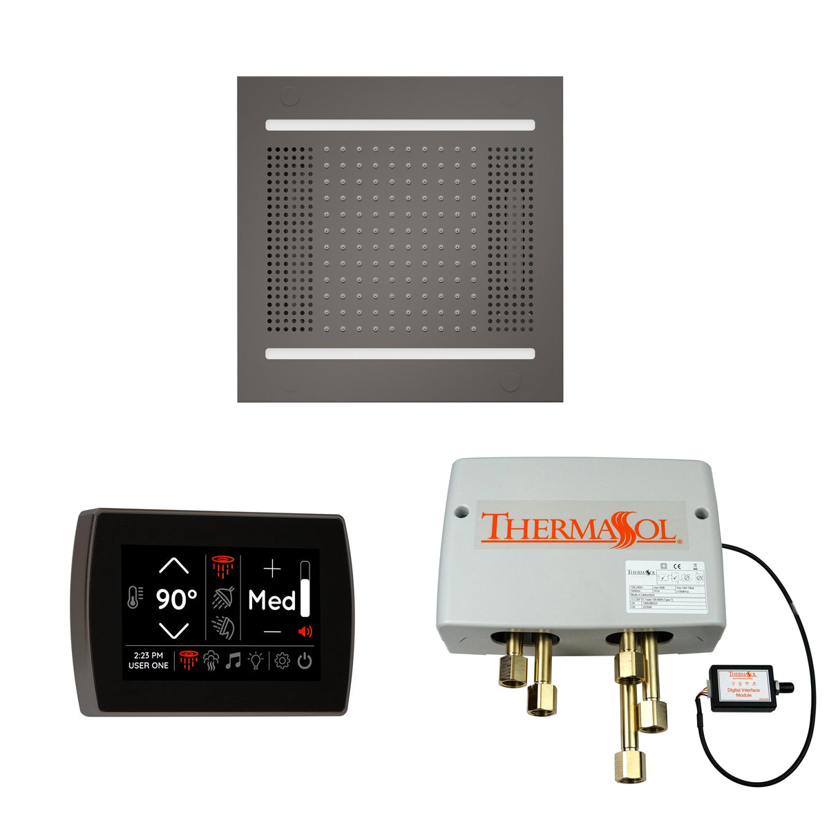 Hydrovive 14 - Shower Kit - Ceiling Mount - Square Panel