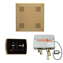 THERMASOL® WHSPSS-SB Hydrovive 18 Shower Kit, LCD Display, Square Panel, Satin Brass