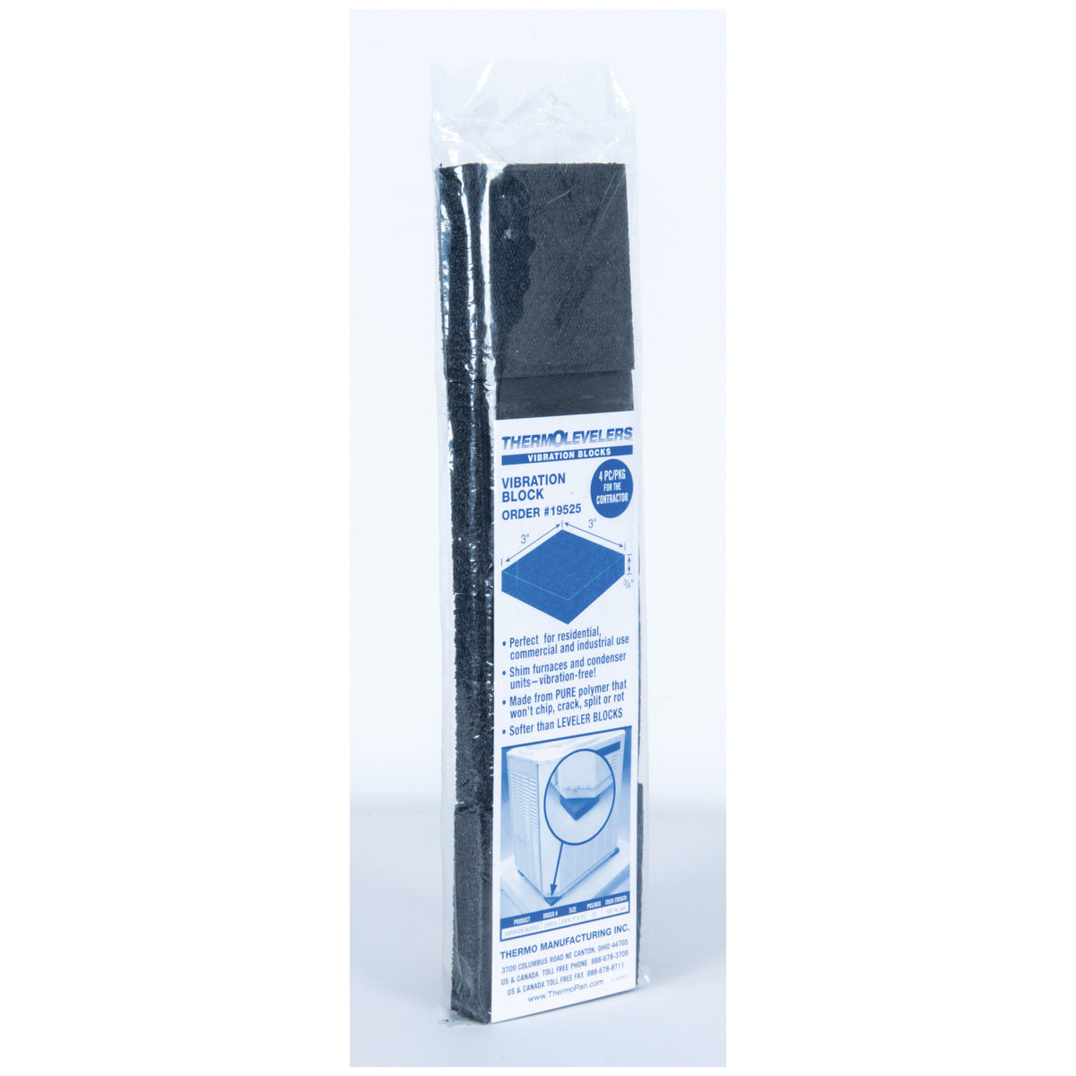 Levellers Vibration Pad - 3" L x 3" W x 3/4" H