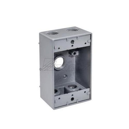 5-Hole Weatherproof Box with Knockout - 18 Cu-in