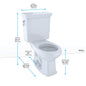 Toto® CST423SFG#01 2-Piece Universal Height Close Coupled Toilet With Left-Hand Chrome Trip Lever, Promenade®, Round Bowl, 17-1/4 in H Rim, 12 in Rough-In, 1.6 gpf, Cotton White, Import