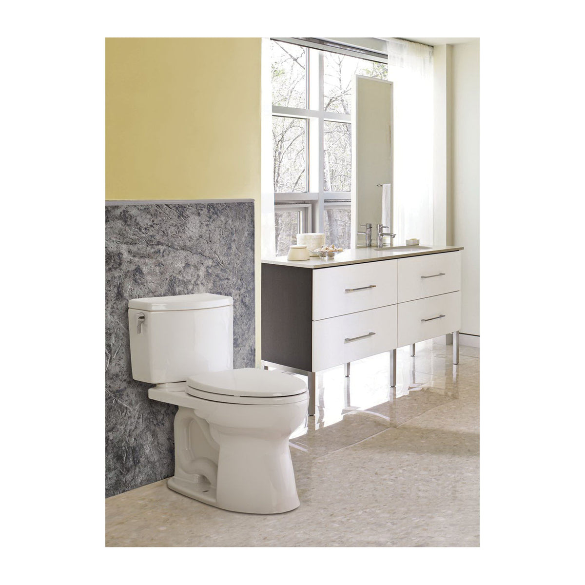 Toto® CST454CUF#51 2-Piece Universal Height Close Coupled Toilet With Left-Hand Chrome Trip Lever, Drake® II 1G®, Elongated Bowl, 17-1/4 in H Rim, 12 in Rough-In, 1 gpf, Ebony, Domestic