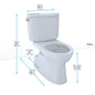 Toto® CST474CEF#51 High-Efficiency Universal Height Close Coupled Toilet With Left-Hand Chrome Trip Lever, Vespin® II, Elongated Bowl, 17-1/4 in H Rim, 12 in Rough-In, 1.28 gpf, Ebony, Import